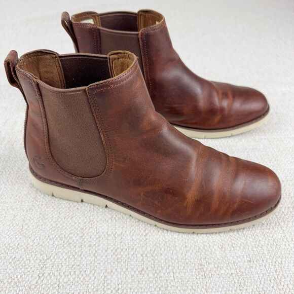 Timberland Lakeville Chelsea Boots Women's 8.5 Brown Distressed Ankle Bootie - Picture 2 of 14